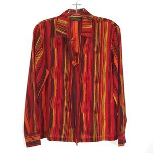 San Andre Vintage 70s Tie Neck Button Down Blouse